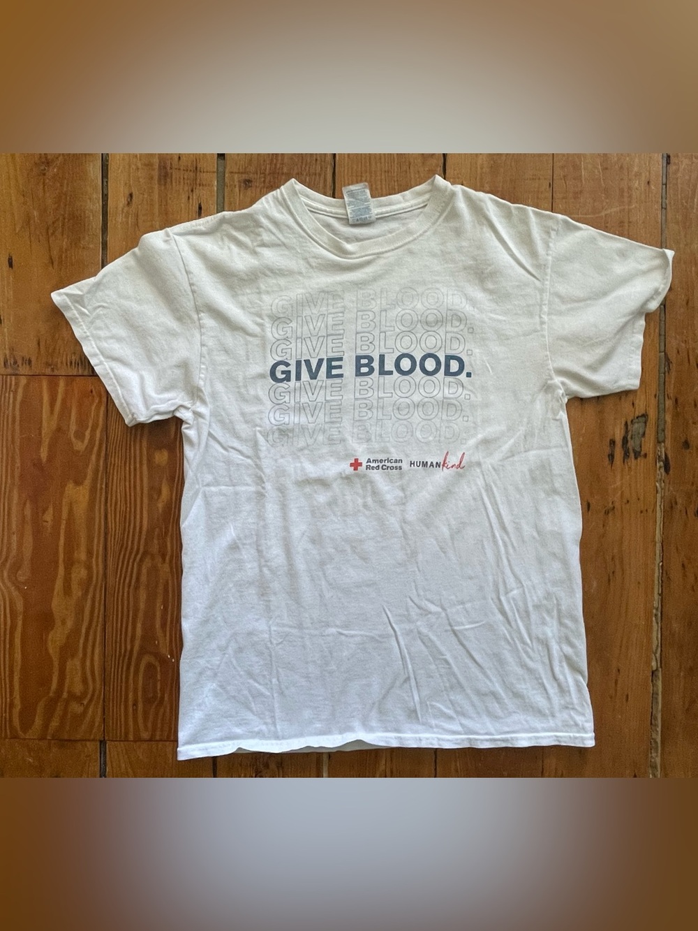 Retro “Give Blood" White Short Sleeve Tee